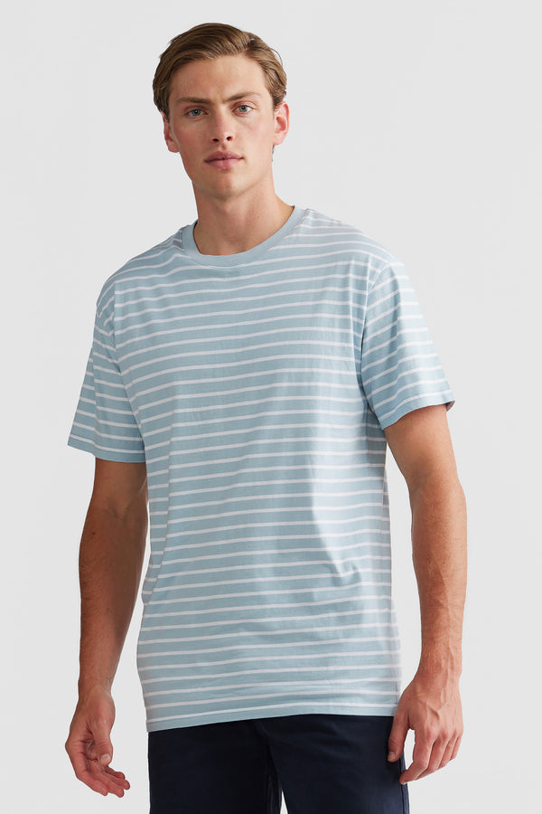 Louis Stripe T Shirt Pale Blue