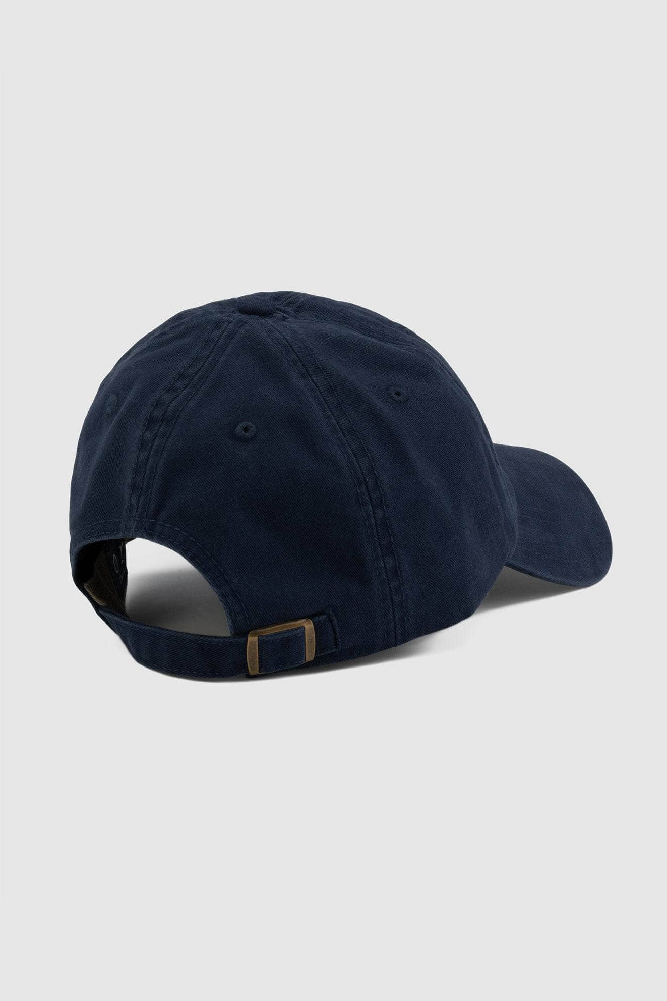 Back of navy blue baseball cap