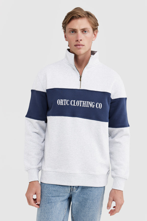 Classic Logo Quarter Zip White Marle