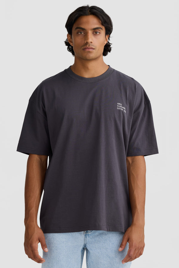 Box Fit Logo T Shirt Charcoal