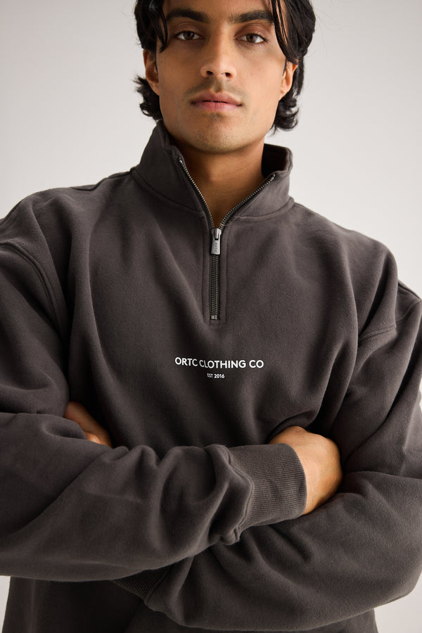 Logo Quarter Zip Charcoal