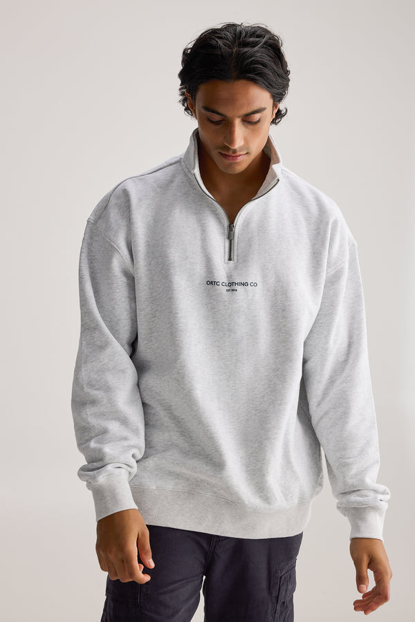 Logo Quarter Zip White Marle