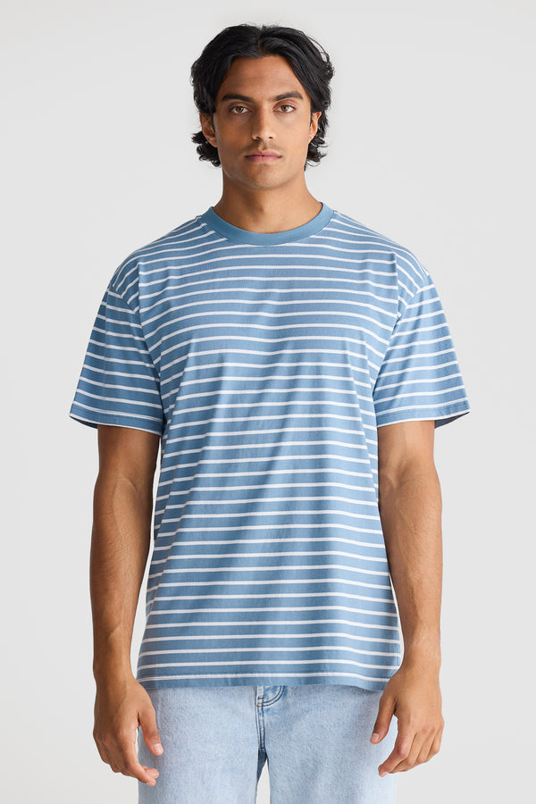 Louis Stripe T Shirt Pacific Blue