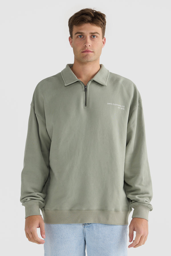 Oliver Quarter Zip Olive