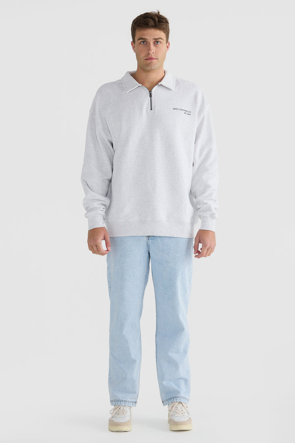 Oliver Quarter Zip White Marle