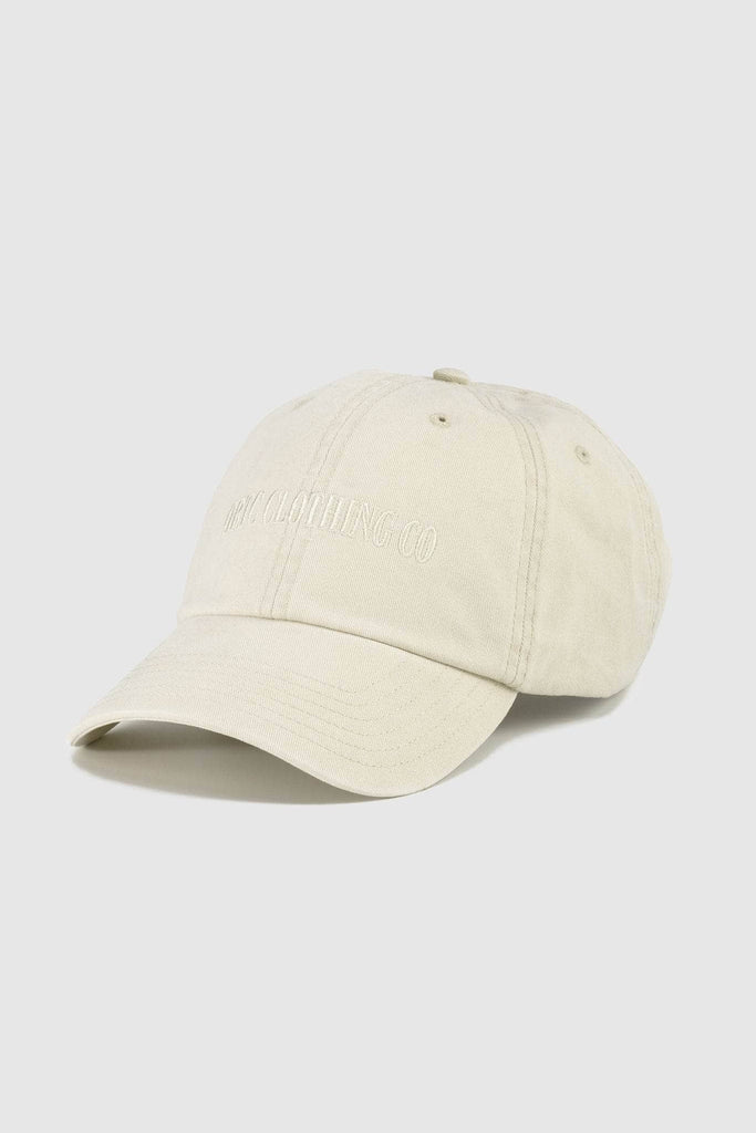 Light stone coloured baseball cap with embroidered ortc clothing co