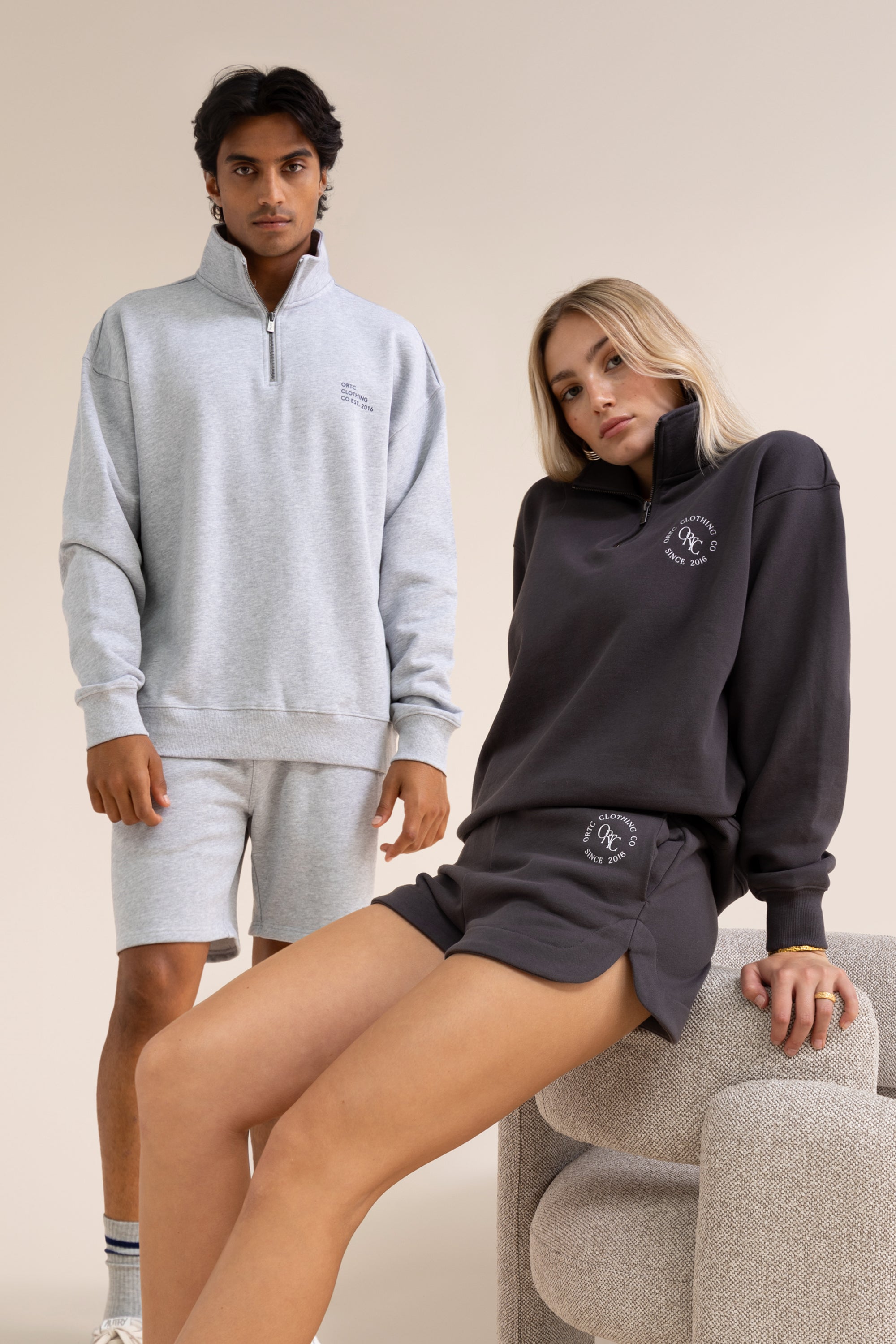 ORTC Men's Panel Quarter Zip Seafoam – ORTC Clothing Co