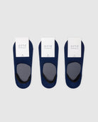 3 navy no show socks with ortc tag