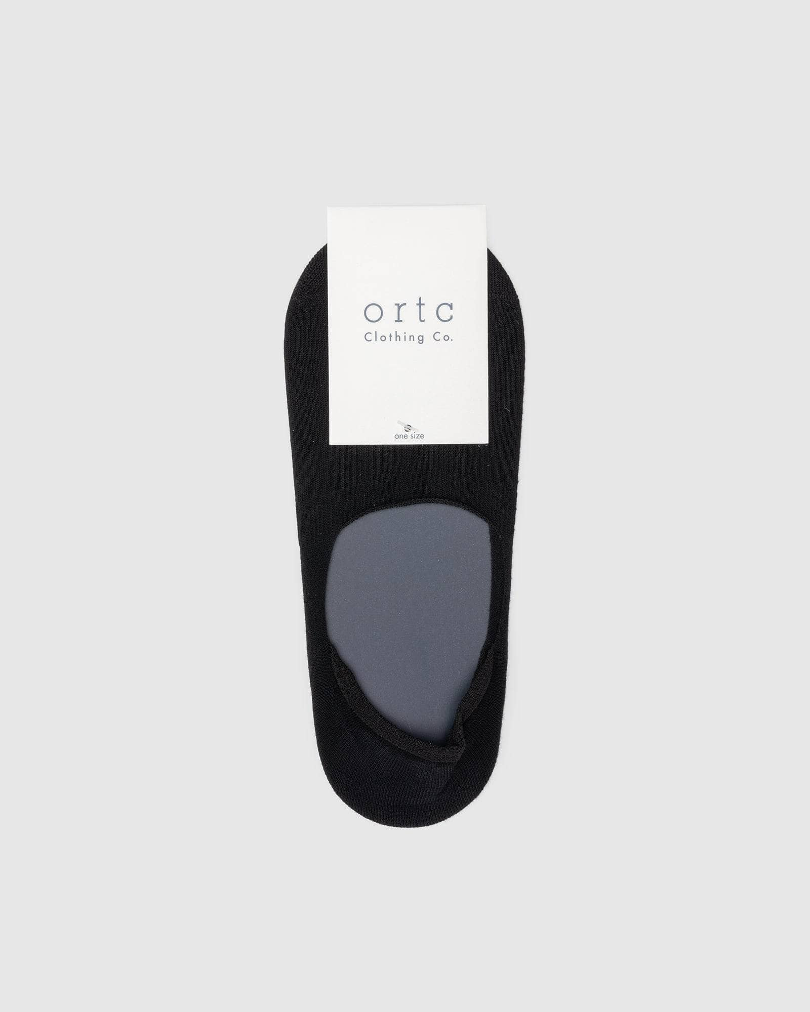 Black no show sock with ortc tag