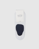 White no show sock with ortc tag